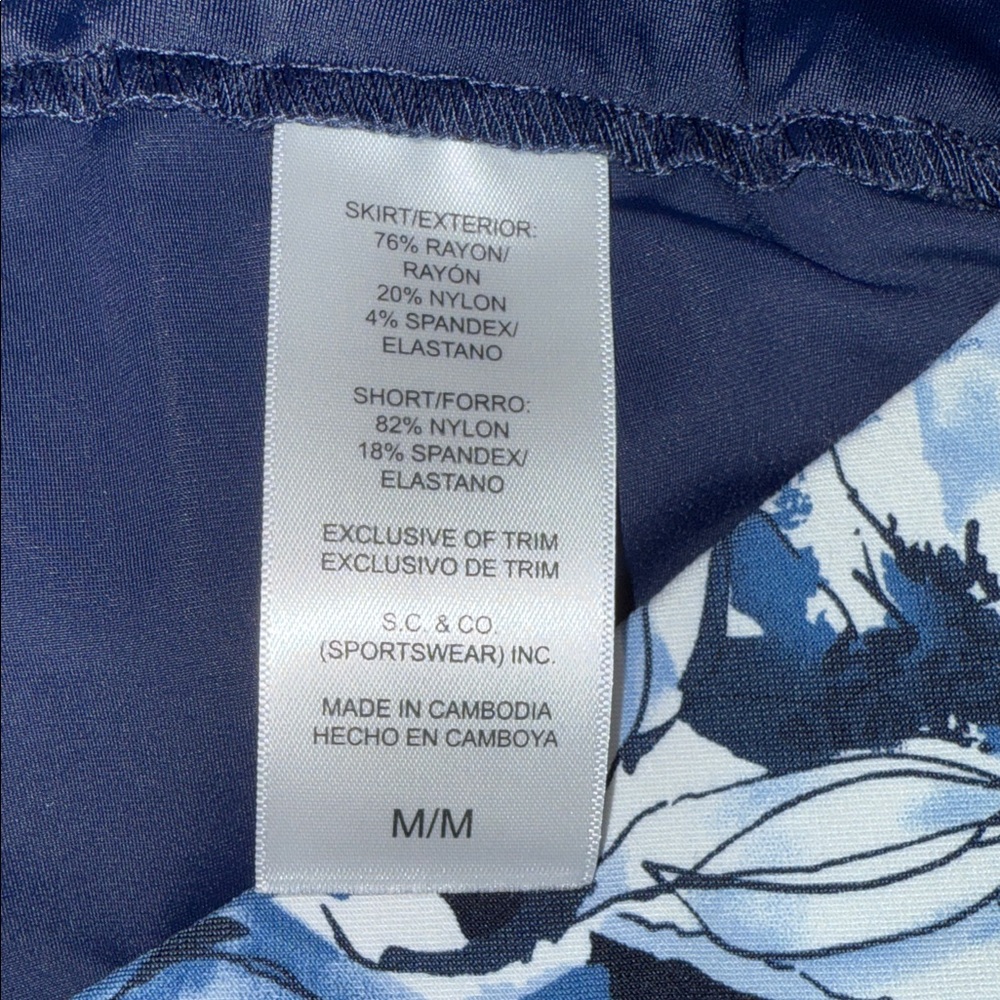 Floral Mini Skorts in Blue and White Size Medium - Picture 6 of 13